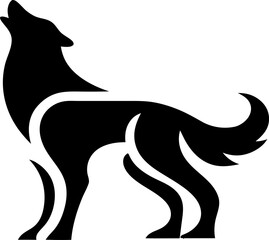 Flat wild animal logo  jackal, fox, and wolf icon for broad design uses.