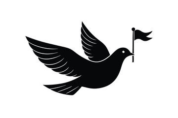 Fototapeta premium Peace dove with national flag illustration vector art illustration