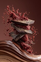 Dark Chocolate Explosion! Rich, decadent layers of chocolate with a burst of flavor.