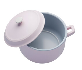 Pink empty open pot saucepan cookware kitchenware for cooking use