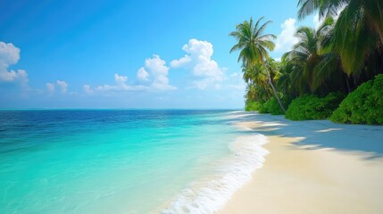 tropical, beach ,palm trees