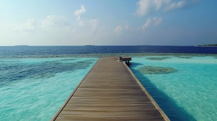 Fototapeta premium wooden , pier , tropical, beach