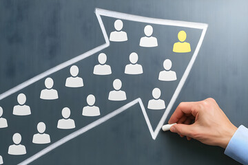 conceptual image of human resources recruitment and talent management strategy plan