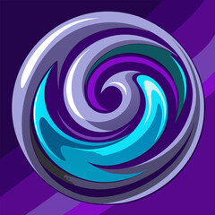 Abstract liquid art in swirling shades of deep purple, electric blue, and metallic silver, resembling outer space.