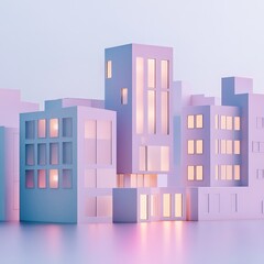 Modern Abstract Cityscape with Architectural Designs