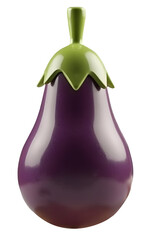 Simple glossy purple eggplant illustration with cheerful, clean graphic look