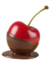 Delicious sweet cherry dipped in dripping melted chocolate dessert