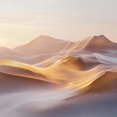 Modern Abstract Landscape with Soft Curves and Colors