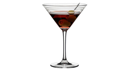 Isolated Martini Glass with Olive