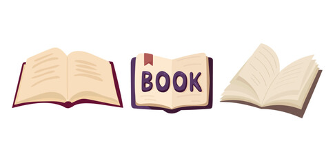 Book. Flat vector clipart, illustration with isolated background.