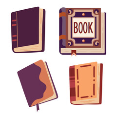 Book. Flat vector clipart, illustration with isolated background.