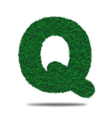 Alphabet letter with grass on a white background isolated letter with grass effect