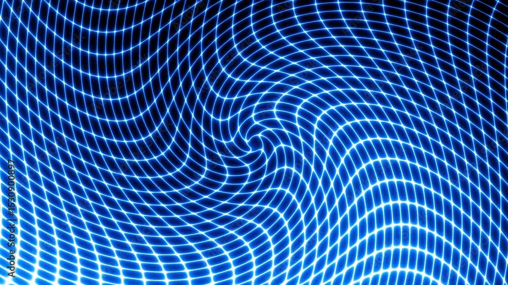 Poster Loop animation with beautiful abstract wave technology background with blue light digital effect corporate concept