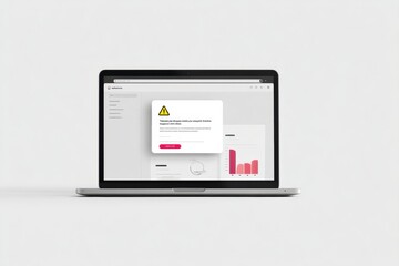 Security Warning Popup Displayed on a Transparent Dashboard With Graphs and Data Analysis