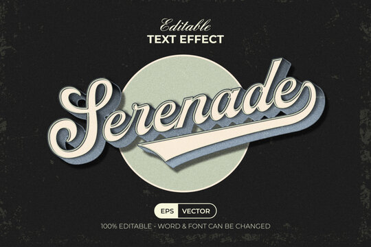 Serenade Editable Text Effect Retro Vintage Style.
