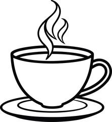 Hot  Tea Cup Vector Art white background