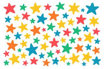 Scattered Colorful Stars Pattern