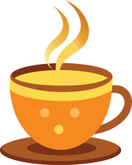 Hot  Tea Cup Vector Art white background