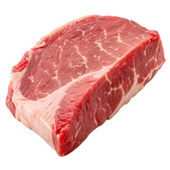 Fresh, high-quality raw pork meat, perfectly isolated on transparent background for food packaging and culinary use.
