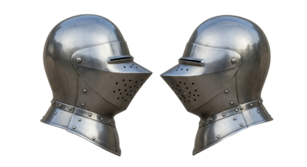 Isolated Knight Helmets