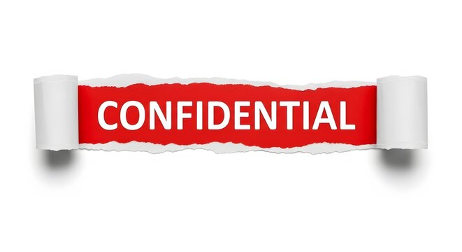 Torn Paper Reveals Confidential Red Banner Important Secret Message Security Privacy Data Protection