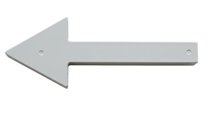 Isolated Gray Arrow Pointing Left