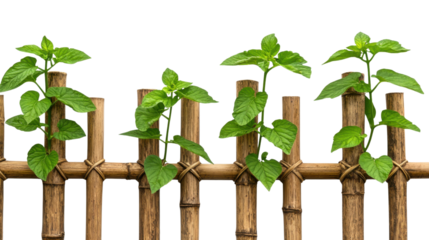 Wooden stems provide a natural framework for lush green plants to sprout and thrive symbolizing the symbiotic relationship between nature and sustainability