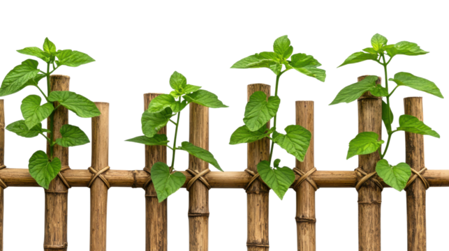 Wooden stems provide a natural framework for lush green plants to sprout and thrive symbolizing the symbiotic relationship between nature and sustainability