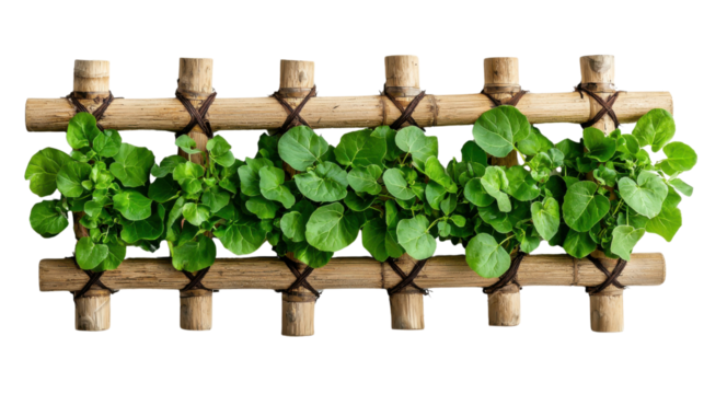 Freshly grown basil leaves in a wooden container representing a natural eco friendly and sustainable lifestyle approach to home gardening and culinary herbs
