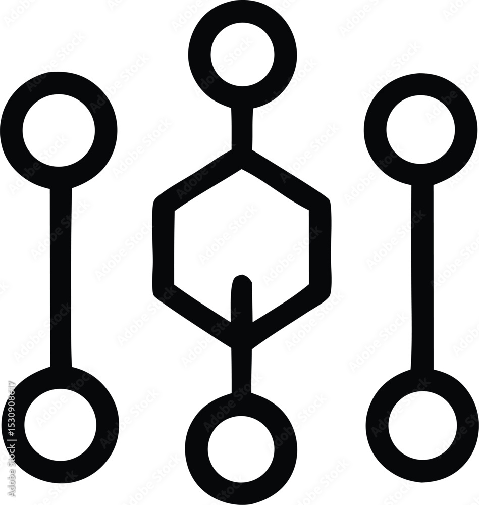 Poster Abstract network diagram showing interconnected nodes and central hub