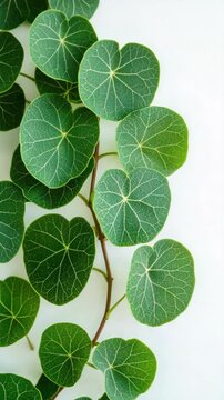 Green and white variegated heartleaf vine with delicate, fern-like leaves. Indoor plant. Spider plant.