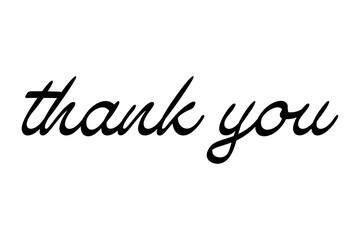 thank you - thank you word, text or lettering. Vector script and handwritten typography. Thank you word for note, sign, banner. Isolated.

