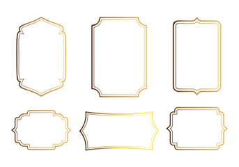 Set of Islamic border frame vector art, elements, icons, and graphics design. Suitable for Islamic festivals, Ramadan design, Eid, and others