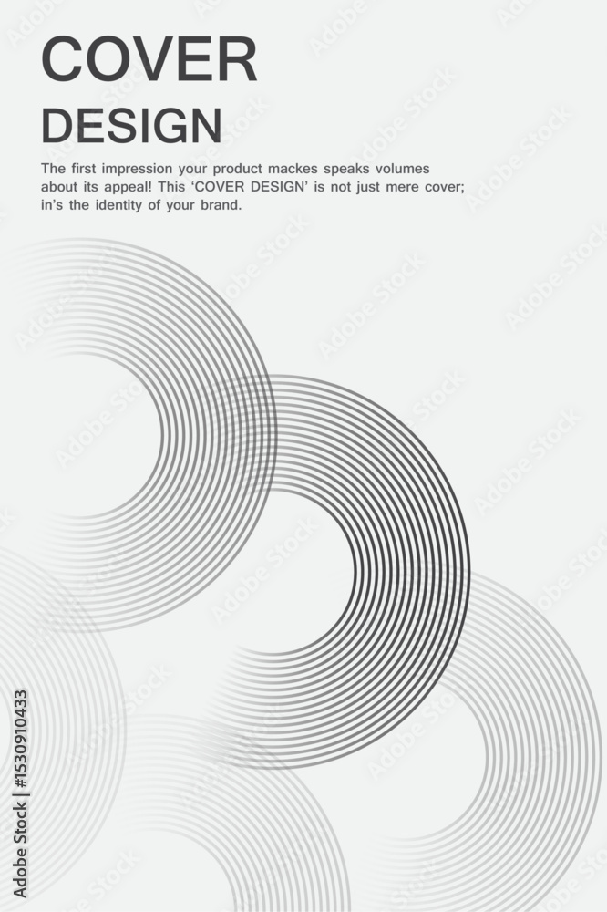 Aufkleber minimal abstract cover design with gray circular lines – modern vector background template.