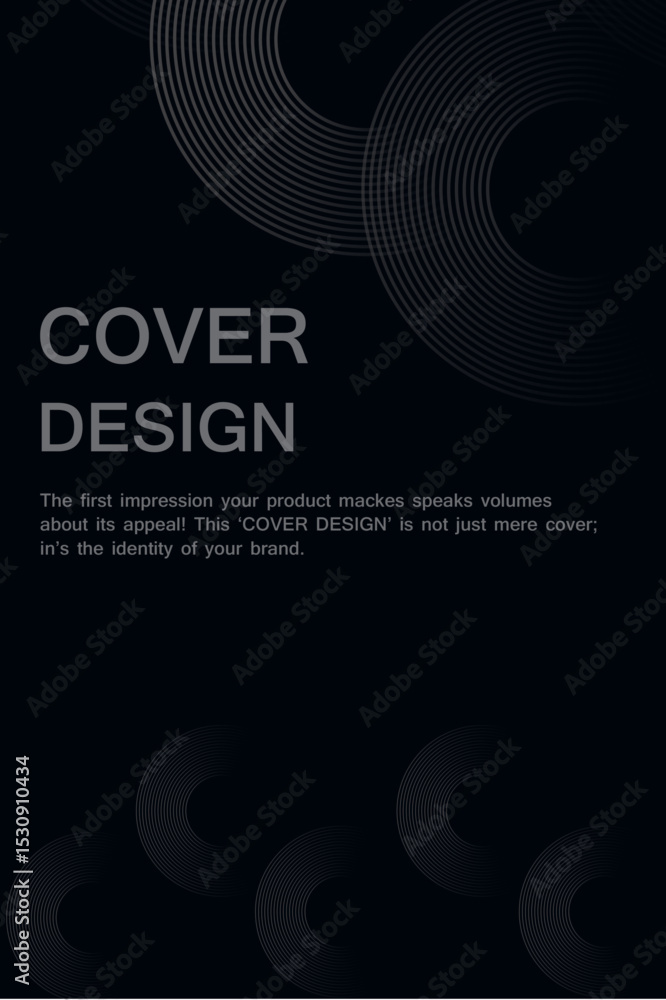 Aufkleber minimal abstract cover design with gray circular lines – modern vector background template.