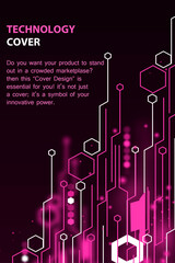 Futuristic Technology Cover Design with Digital Circuit Lines – Purple Abstract Tech Background. 