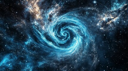 Mystical Swirling Turquoise Storm in Space