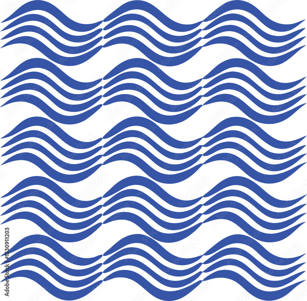 Poster abstract blue wave pattern seamless design for textile and background