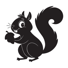 Cute cartoon squirrel holding a nut in a wild nature-inspired vector illustration