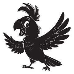 Paroot bird silhoutte and vector illustration of an  white backraund