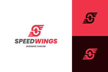 speed wings s letter logo vector