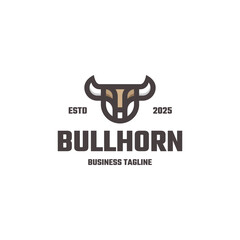 bull horn logo vector