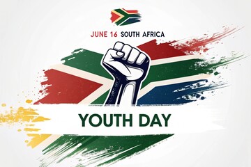South africa youth day june 16th raised fist and flag