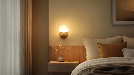 Wall-Mounted Bedside Lamp with Modern Design