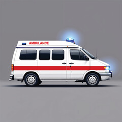 White and red emergency ambulance vehicle