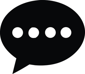Black speech bubble with four white dots indicating an ongoing conversation or message