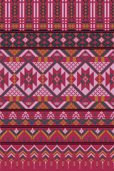 Thai style fabric pattern and seamless. Vector illustration design digital file download for print, printable, wallpaper, background, texture, textile and many projects.