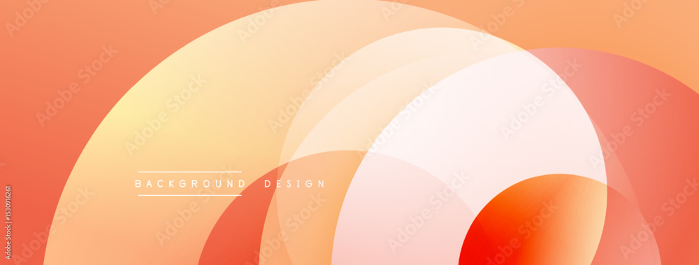 Fototapete abstract background features overlapping circles. warm orange, peach tones create smooth gradient ef