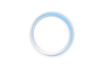 Transparent circle lights the shadowed path. Neon rings hover in radiant sync. Color beam stretches...