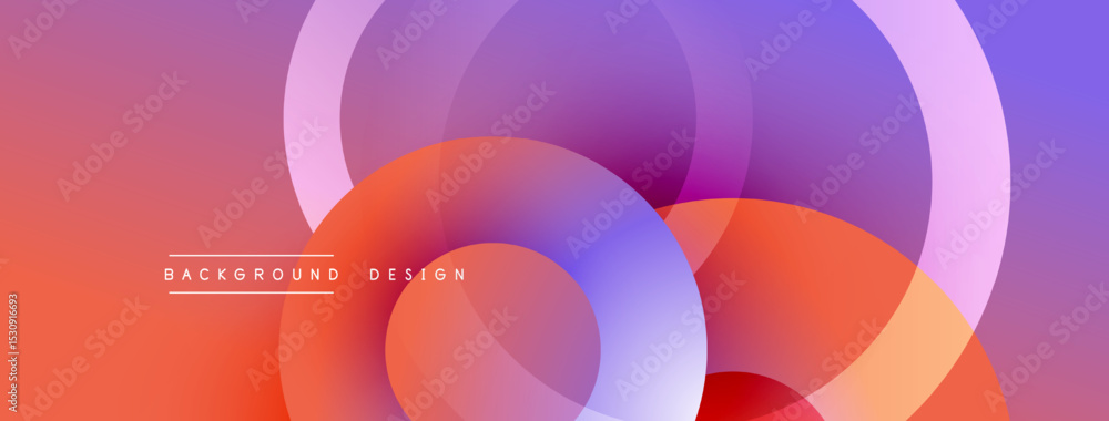 Poster abstract colorful circles overlap, creating vibrant gradient background. modern design elements sugg